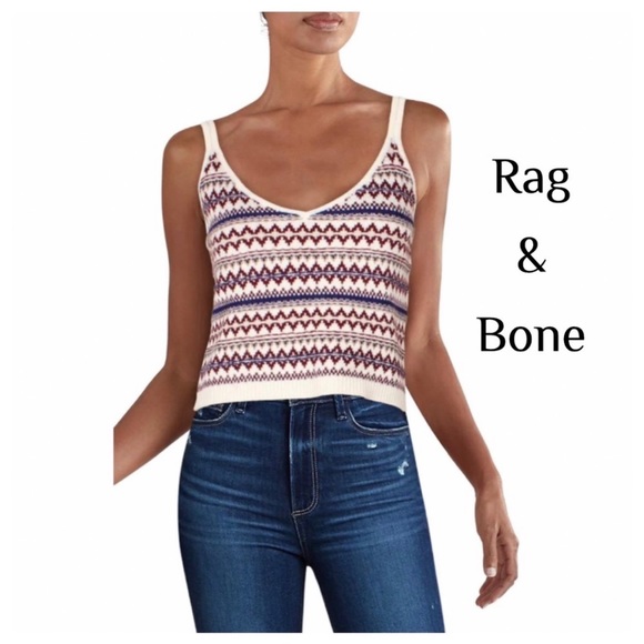 Rag and Bone Willow Fairsle Cropped Sweater Tank - Picture 2 of 8